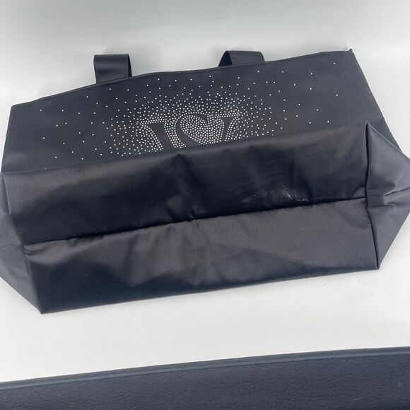 Victoria’s Secret Shine Tote Black Rhinestone Logo Oversized Glam Bag NWT - Picture 6 of 15